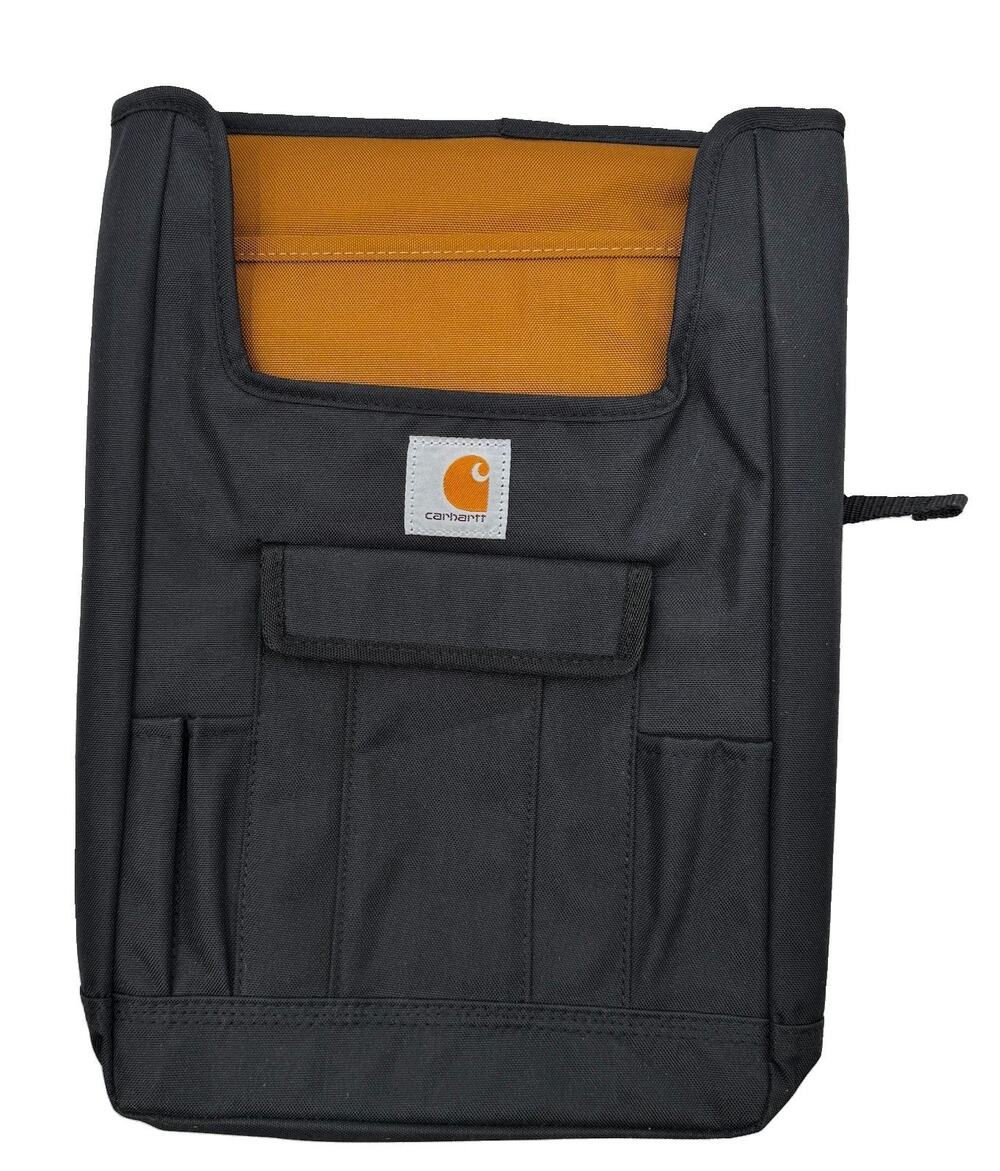 Carhartt Car Organizer Black and Tan Laptop Holder 10x15.5x2.5in NWOT
